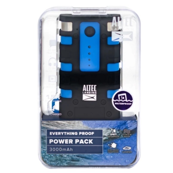 ALTEC LANSING Everything Proof Power Pack 3000mAh Powerbank, Blue - Picture 6 of 6